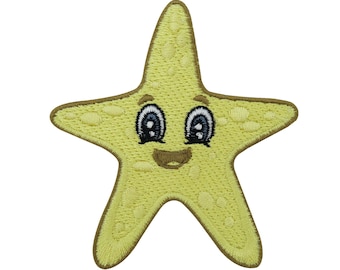 Iron-on Patch Cute Yellow Starfish | Fish Maritime Patches, Sea, Beach, Mermaid Iron-on Patches, Patches, Finally Home