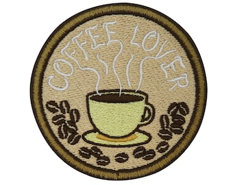 Patch zum Aufbügeln Coffee Lover Kaffee | Getränk Patches, Bügelpatch Flicken, T-Shirt Aufnäher Aufbügler, Jeansjacke Bügelbild Finally Home