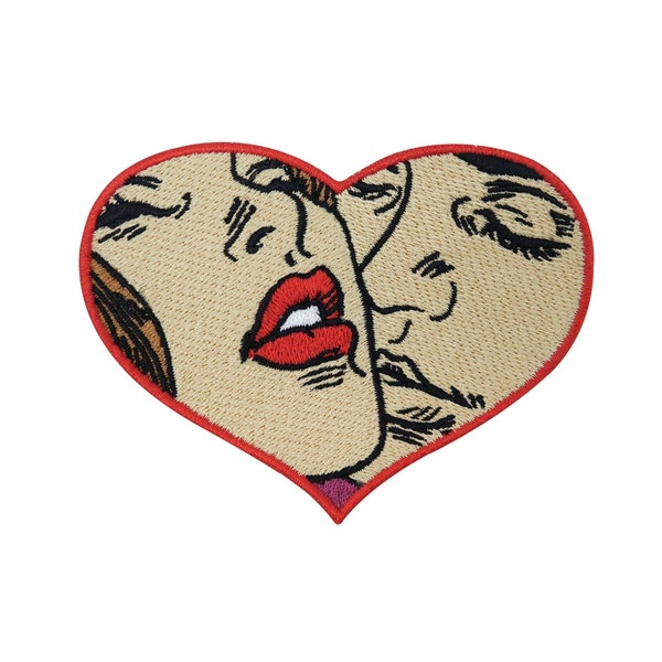 Iron-on patch Loving Pop Art | Comic style patches, heart iron-on patches, kiss patches, love speech bubble Love patch Finally Home