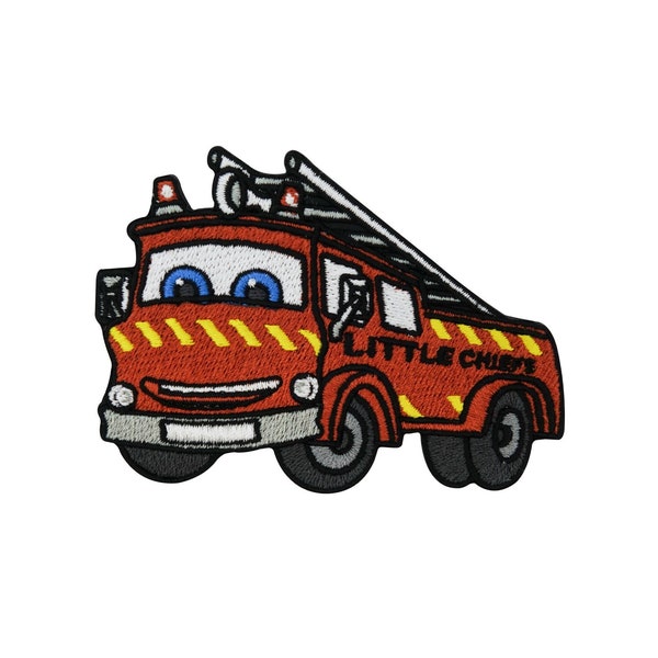 Patch thermocollant camion de pompier Petit Chef | Patchs pour voiture des pompiers, patchs thermocollants, patchs, patchs pour enfants pompiers Enfin à la maison