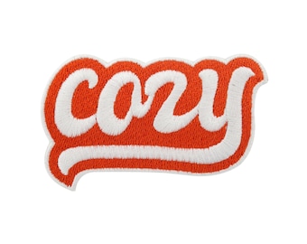 Orange Cozy Patch Iron-On | Slogan Patches, Retro Iron-On Transfers, Vintage Iron-On Patches, Hippie Iron-On Patches, Patches Finally Home