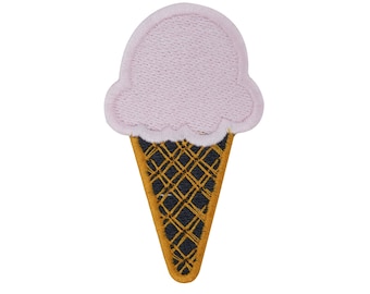 Pink ICE CREAM Iron-On Patch | Ice Cream Cone Patches, Ice Cream Iron-On Patches, Ice Cream Scoop Patches, Iron-On Patches Adults & Children Finally Home