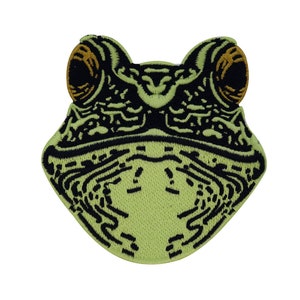 Iron-on patch green frog head | animal patches, water iron-on patches, lake animal patches, frog patches, iron-on patches Finally Home
