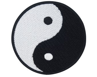 Yin and Yang iron-on patch | black and white yoga, necklace, Zen feng shui decor, Japanese Yin jing jang patches, iron-on transfers