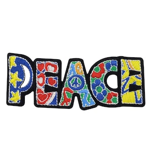 Iron-on Patch Colorful Peace Hippie | Camping Patches, Outdoor Iron-on Patches, Flower Patches, Peace Patches, Iron-on Patches Finally Home