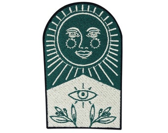 Iron-on patch Soul of The Moon Collection: The sun smiles | Moon patches, stars iron-on patches, eye patches, finally home patches