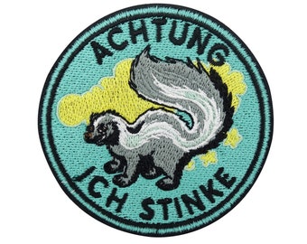 Patch zum Aufbügeln Achtung Ich Stinke Stinktier | Lustige Patches, Witzige Tier Aufbügler, Funny Baby Flicken, Furtz Aufnäher Finally Home