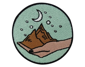 Iron-on patch The world in our hands at night | Mountains stars hand patches, iron-on patches, patches, patches suitable for backpacks