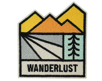 Patch zum Aufbügeln Wanderlust Bäume & Berge | Wandern Outdoor Patches, Aufbügler Bügelflicken, Flicken, Aufnäher für Rucksäcke Finally Home