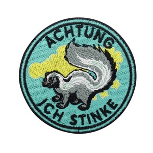 Iron-on patch Warning I Stink Skunk | Funny patches, funny animal iron-on patches, funny baby patches, fartz patches Finally Home
