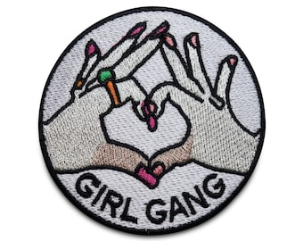 Iron-on Patch Girl Gang Girls | Hand Heart Patches, GIRL POWER Iron-on Patch, Women's Feminist Iron-on Feminism Patch Finally Home