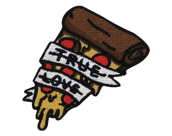 Patch True Love Pizza Piece Patch to iron on | Fast Food Cheese Patches, Food Iron-On Patches, Pizza Hut Patches, USA America Finally Home