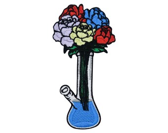 Iron-on Patches: How to hide a bong from your parents | Funny stoner patch, humorous iron-on patch, flower patch, flower applique
