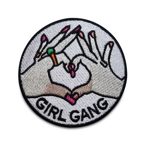 Iron-on patch Girl Gang Girl | Hand heart patches, GIRL POWER iron-on patch, women feminist iron-on patch feminism patch Finally Home