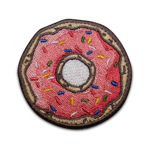 Donut pink patch for ironing | Homer Simpsons patches, iron-on patches, Cookie Muffin iron-on patch, cake iron-on patch Finally Home