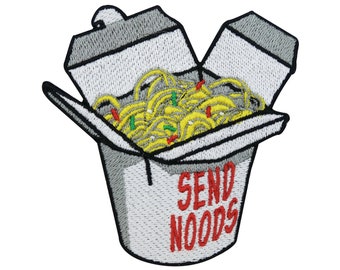 Iron-on Patch Send Noods Noodle Box | Noodle Patches, Nudes Asian Food Patches, Chinese Food Patches Adults Finally Home