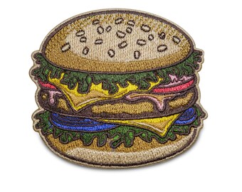 Écusson thermocollant Hamburger | Écussons Frites Burger, Écussons thermocollants, Écussons, Appliques, Écussons thermocollants Fast Food, Écusson thermocollant Nourriture Enfin à la maison
