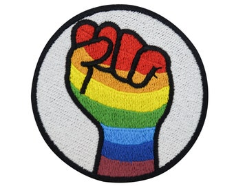 Iron-on patch Rainbow Fist | LGBT Pride Flag Lesbian Flag Homo Rainbow Gay Patches, Iron-on Patches, Patches, Appliques Finally Home
