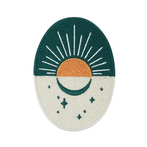 Iron-on patch Soul of The Moon Collection: Sunrise | Moon, sun patches, stars iron-on patches, patches, patches for adults