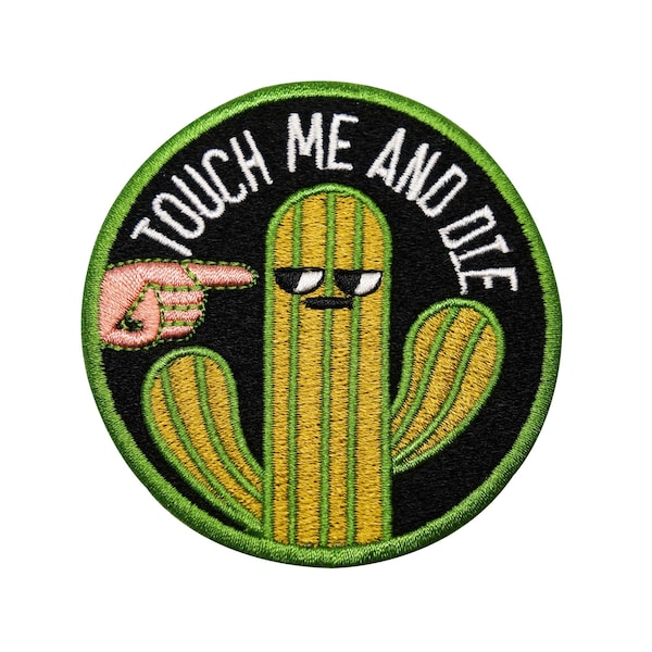 Patch thermocollant cactus Touche-moi et meurs | Patchs du désert, Patch thermocollant Kawaii, Patchs drôles, Patch thermocollant, Patch thermocollant Enfin maison