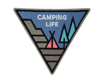Iron-on Patch Camping Life Tent and Trees | Outdoor, Hiking Mountains Patches, Iron-on Patches, Patches for Backpacks Finally Home
