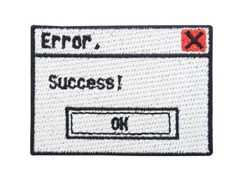 Patch zum Aufbügeln Lustige Error. Success! Fehlermeldung | Retro Gamer Patches, Computer Bügelbild, Aufbügler, Gaming Aufnäher Finally Home