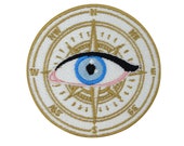 Finally Home The All-Seeing Compass Compass Patch for Iron ing on Hiking Patches, Mountains Ironing, Sailor Patching, Patch Ingeauge Eye