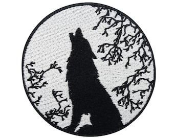 Iron-on patch Howling Lone Wolf | Biker patches, round motorcycle iron-on patch, motorcycle jacket patch animal wolves iron-on patch Finally Home