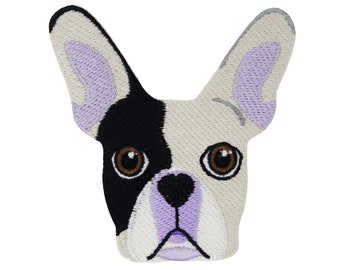 Patch zum Aufbügeln Französische Bulldogge Hund | Hunde Hundeaufnäher Patches, Dog Welpe Bügelflicken, Kinder Flicken, Bully Pfoten Aufnäher