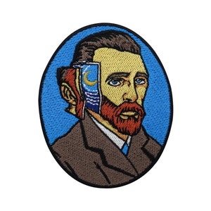 Iron-on patch Vincent van Gogh Art patches, starry night iron-on patches, moon stars iron-on patches, vintage & retro patches Finally Home image 1