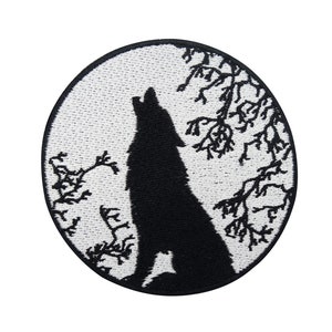 Iron-on Patch Howling Lone Wolf | Biker Patches, Round Motorcycle Iron-on Patch, Motorcycle Jacket Patch Animal Wolves Iron-on Patch Finally Home