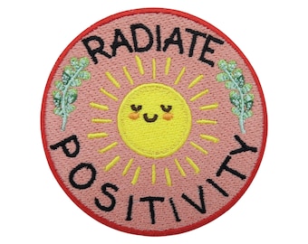 Iron-on Patch Radiate Positivity Happy Sun | Branch Patches, Plant Iron-on Transfer, Nature Iron-on Patch, Sun Saying Patch Finally Home