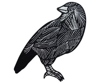 Patch zum Aufbügeln Schwarzer Rabe | Vogel Patches, Odin Bügelbild, Wikinger Aufbügler, Raben Aufnäher Viking Wolf Flicken Finally Home