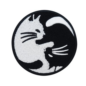 Iron-on patch Yin Yang cat moon | Dog animals cat paws paw cats jing jang patches, iron-on patches, patches, appliques Finally Home
