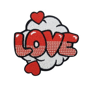 Love Comic Style Iron-On Patch | Heart Patches, Speech Bubble Patches, Manga Cloud Bubble Iron-On Patch, Heart Patches, Finally Home
