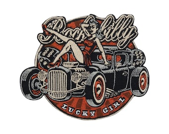 Patch zum Aufbügeln Oldtimer Retro Rockabilly Lederwesten | 80er Motorrad Kutte Patches Amerika Biker USA Rückenaufnäher Old School Aufnäher