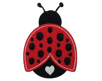 Iron-on patch Baby Ladybug | Children's Heart Patches, Beetle Animal Iron-on Patch, Clover Patch, Caterpillar Insect Heart Patch Finally Home