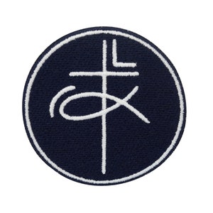 Patches Church Collection: Cross and Fish Iron-On Patch | Christian Patches, Jesus Iron-On Patches Bible Finally Home