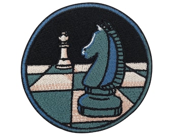 Parche termoadhesivo caballo de ajedrez y reina | Parches de ajedrez, parches termoadhesivos de cartas de juego, parches de damas, parche de ajedrez. ¡Por fin en casa!