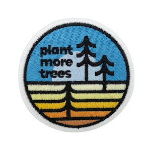 Iron-on patch - Plant more Trees | Trees Patches, Earth Iron-On Patches, Climate Iron-On Patches, Nature Patches, Round Tree Patches Finally Home