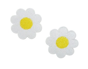 Écussons Thermocollants Deux Marguerites | Patch fleur, transfert thermocollant petite marguerite, patch thermocollant blanc, patch marguerite Enfin la maison