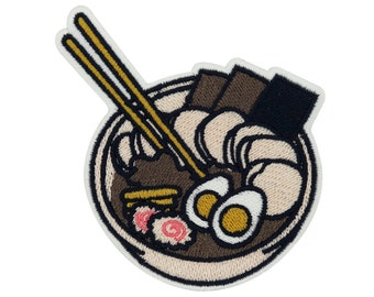 Iron-on Patch Food Bowl | Asian Patches, Japan Iron-on Patch, Asian Food Iron-on Rice Sushi Patch, Tofu Iron-on Patch Finally Home