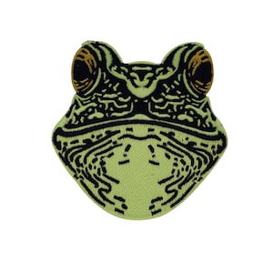 Toppa termoadesiva a forma di testa di rana verde | Toppe con animali, toppe termoadesive a forma di acqua, toppe con animali di lago, toppe con rane, toppe termoadesive Finalmente a casa