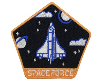 Patch zum Aufbügeln Space Explorer Collection: Space Force Rakete | Mond Patches, Ufo Bügelflicken, Weltall Planeten Flicken, Nasa Aufnäher