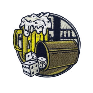 Patch zum Aufbügeln Friday Night | Bier Patches, Beer Würfel Bügelbild, Fussball Flicken, Bierkrug Aufbügler, Saufen Aufnäher Finally Home