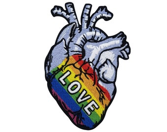 Iron-on patch LGBT Love Heart | Rainbow patches, gay iron-on patches, CSD heart patches, love patches, iron-on patches, finally home