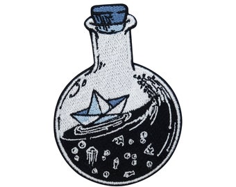 Iron-on patch of a ship on a stormy sea | Sea patches, water patches, wave patches, jellyfish and fish patches. Finally Home