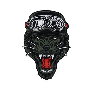 Toppa termoadesiva raffigurante una pantera nera da motociclista per gilet in pelle | Toppe per gilet da motociclista, toppe termoadesive con animali, toppe per gilet, toppe per moto