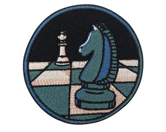 Iron-on patch chess knight and queen | Chessboard patches, game iron-on cards iron-on, queen patch, chess patch Finally Home