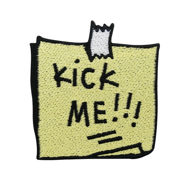Iron-on Patch - Kick me Note | Funny Patches, Biker Iron-on Patch, Denim Jacket Iron-on Patch, Funny Saying Motorcycle Patch Finally Home